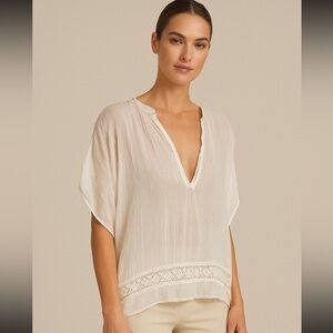 Chelsea & Violet Oversized Gauze Crochet Top